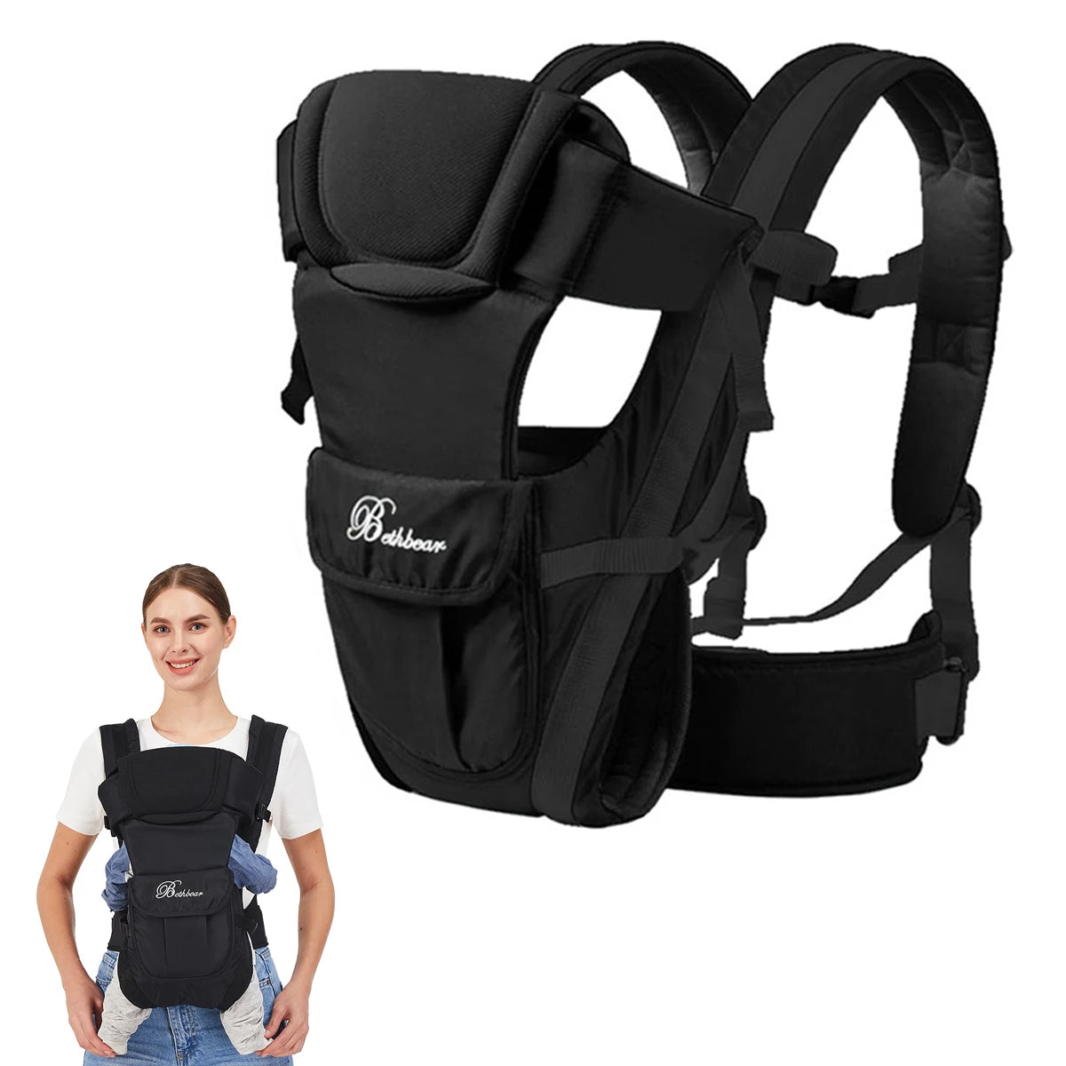 HugGo™ Baby Backpack Carrier | 4-in-1